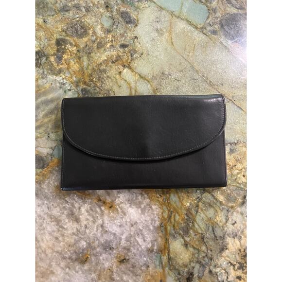 Coach Vintage Black Leather Bifold Long Snap Accordian Wallet - Picture 1 of 9